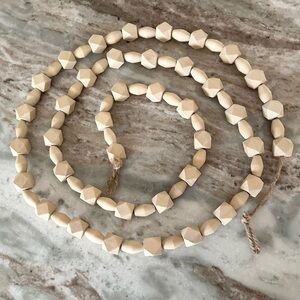 Studio McGee Natural Wood Beaded Garland - Holiday Christmas Decor